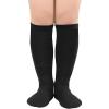 imageAmerican Trends Kids Socks Knee High Uniform Sports Soccer Socks Stripes Tube Socks for Child Boys Girls1 Pack Black