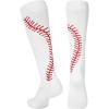 imageAmerican Trends Softball Socks with Stitches  for Women or Youth Girls  Knee High Athletic Baseball Softball Football SocksWhite
