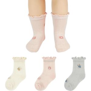 imageAmerican Trends Baby Girls Socks Toddler Anti Slip Non Socks Cotton Little Girls Frilly Dress Socks Crew SocksBeigegreypink