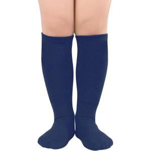 imageAmerican Trends Kids Socks Knee High Uniform Sports Soccer Socks Stripes Tube Socks for Child Boys Girls1 Pack Navy