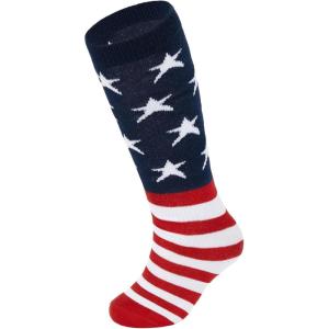 imageAmerican Trends Kids Toddler Soccer Socks Knee High Tube long Socks Three Stripes Uniform Socks for Boys Girls 19 years1 Pack American Flag