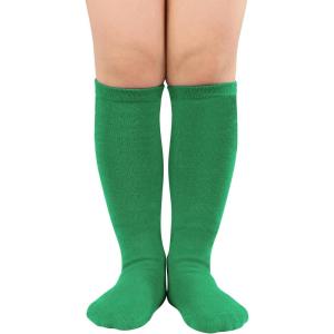 imageAmerican Trends Kids Toddler Soccer Socks Knee High Tube long Socks Three Stripes Uniform Socks for Boys Girls 19 years1 Pack Green