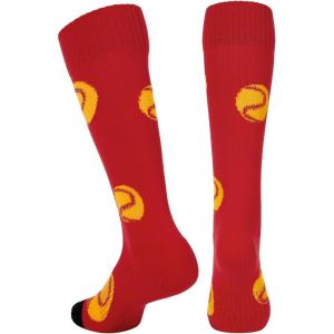 imageAmerican Trends Softball Socks with Baseball Softball for Girls Athletic Socks with Stitchs for Youth Athletic Football SocksRed Baseball