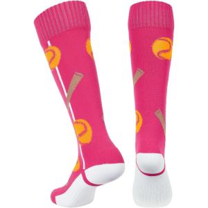 imageAmerican Trends Softball Socks with Baseball Softball for Girls Athletic Socks with Stitchs for Youth Athletic Football SocksRose Red Bat