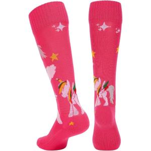 imageAmerican Trends Softball Socks with Baseball Softball for Girls Athletic Socks with Stitchs for Youth Athletic Football SocksUnicorn Rose Red