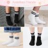 imageAmerican Trends Kids Athletic Crew Socks Toddler Striped Socks School Uniform Socks 4 PairsBlack and White