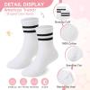 imageAmerican Trends Kids Athletic Crew Socks Toddler Striped Socks School Uniform Socks 4 PairsBlack and White