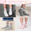 imageAmerican Trends Kids Athletic Crew Socks Toddler Striped Socks School Uniform Socks 4 PairsHearts Stripes