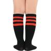 imageAmerican Trends Kids Child Athletic Socks Striped Knee High Tube Soccer Socks Baseball Softball Socks for Toddler Girls1 Pack Black Red