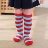 imageAmerican Trends Kids Child Athletic Socks Striped Knee High Tube Soccer Socks Baseball Softball Socks for Toddler Girls1 Pack Blue Red Stripes