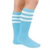 imageAmerican Trends Kids Child Athletic Socks Striped Knee High Tube Soccer Socks Baseball Softball Socks for Toddler Girls1 Pack Columbia Blue