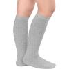imageAmerican Trends Kids Child Athletic Socks Striped Knee High Tube Soccer Socks Baseball Softball Socks for Toddler Girls1 Pack Pure Grey
