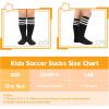 imageAmerican Trends Kids Child Athletic Socks Striped Knee High Tube Soccer Socks Baseball Softball Socks for Toddler Girls1 Pack Pure White