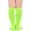 imageAmerican Trends Kids Child Athletic Socks Striped Knee High Tube Soccer Socks Baseball Softball Socks for Toddler Girls1 Pack Solid Neon Green