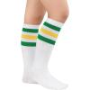 imageAmerican Trends Kids Child Athletic Socks Striped Knee High Tube Soccer Socks Baseball Softball Socks for Toddler Girls1 Pack White Green Yellow Stripes