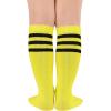 imageAmerican Trends Kids Child Athletic Socks Striped Knee High Tube Soccer Socks Baseball Softball Socks for Toddler Girls1 Pack Yellow Black