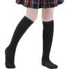 imageAmerican Trends Kids Knee High Socks Boys Girls School Uniform Dress Socks Toddler Long Tube Seamless Knit Socks 3 Pack3 Pack Black
