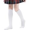 imageAmerican Trends Kids Knee High Socks Boys Girls School Uniform Dress Socks Toddler Long Tube Seamless Knit Socks 3 Pack3 Pack White