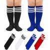 imageAmerican Trends Kids Toddler Soccer Socks Stripes Uniform Knee High Tube Long Youth Soccer Baseball Socks for Boys Girls4 Mixpack D