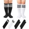 imageAmerican Trends Kids Toddler Soccer Socks Stripes Uniform Knee High Tube Long Youth Soccer Baseball Socks for Boys Girls4 Mixpack E