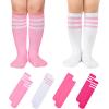 imageAmerican Trends Kids Toddler Soccer Socks Stripes Uniform Knee High Tube Long Youth Soccer Baseball Socks for Boys Girls4 Mixpack L