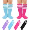 imageAmerican Trends Kids Toddler Soccer Socks Stripes Uniform Knee High Tube Long Youth Soccer Baseball Socks for Boys Girls4 Mixpack M