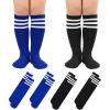 imageAmerican Trends Kids Toddler Soccer Socks Stripes Uniform Knee High Tube Long Youth Soccer Baseball Socks for Boys Girls4 Mixpack P