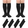 imageAmerican Trends Kids Toddler Soccer Socks Stripes Uniform Knee High Tube Long Youth Soccer Baseball Socks for Boys Girls4 Pack Black