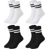 imageAmerican Trends Kids Athletic Crew Socks Toddler Striped Socks School Uniform Socks 4 PairsBlack and White