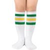 1 Pack White Green Yellow Stripes
