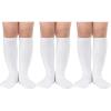 imageAmerican Trends Kids Child Athletic Socks Striped Knee High Tube Soccer Socks Baseball Softball Socks for Toddler Girls3 Pack White