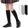 imageAmerican Trends Kids Knee High Socks Boys Girls School Uniform Dress Socks Toddler Long Tube Seamless Knit Socks 3 Pack3 Pack Black White Grey