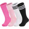 imageAmerican Trends Kids Toddler Soccer Socks Stripes Uniform Knee High Tube Long Youth Soccer Baseball Socks for Boys Girls4 Mixpack C