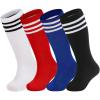 imageAmerican Trends Kids Toddler Soccer Socks Stripes Uniform Knee High Tube Long Youth Soccer Baseball Socks for Boys Girls4 Mixpack D
