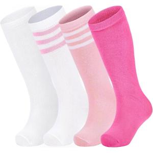 imageAmerican Trends Kids Toddler Soccer Socks Stripes Uniform Knee High Tube Long Youth Soccer Baseball Socks for Boys Girls4 Mixpack G
