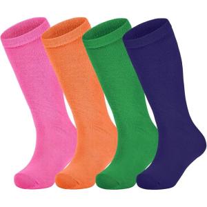 imageAmerican Trends Kids Toddler Soccer Socks Stripes Uniform Knee High Tube Long Youth Soccer Baseball Socks for Boys Girls4 Mixpack R