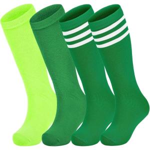 imageAmerican Trends Kids Toddler Soccer Socks Stripes Uniform Knee High Tube Long Youth Soccer Baseball Socks for Boys Girls4 Mixpack T