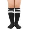 imageAmerican Trends Kids Soccer Socks Toddler Knee High Tube Socks for Boys Girls School Striped Long Sports Athletic Socks2 Pack Black White