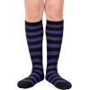 imageAmerican Trends Kids Soccer Socks Toddler Knee High Tube Socks for Boys Girls School Striped Long Sports Athletic Socks2 Pack Striped Black Orange Purple
