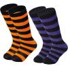 2 Pack Striped Black Orange Purple