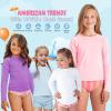 imageAmerican Trends Girls Rash Guard UPF 50 Long Sleeve UV Protection Shirts for Girls  Lightweight Quick Dry Sun Shirts 516TPink