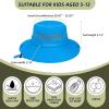 imageKids Sun Hat Outdoor UPF 50 Sun Hats Wide Brim Kids Bucket Hat Fishing Hat 512 Years1 Pack Aqua Blue