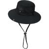 imageKids Sun Hat Outdoor UPF 50 Sun Hats Wide Brim Kids Bucket Hat Fishing Hat 512 Years1 Pack Black