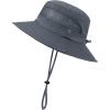imageKids Sun Hat Outdoor UPF 50 Sun Hats Wide Brim Kids Bucket Hat Fishing Hat 512 Years1 Pack Dark Grey