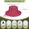 imageKids Sun Hat Outdoor UPF 50 Sun Hats Wide Brim Kids Bucket Hat Fishing Hat 512 Years1 Pack Hot Pink