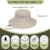 imageKids Sun Hat Outdoor UPF 50 Sun Hats Wide Brim Kids Bucket Hat Fishing Hat 512 Years1 Pack Light Beige