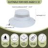 imageKids Sun Hat Outdoor UPF 50 Sun Hats Wide Brim Kids Bucket Hat Fishing Hat 512 Years1 Pack Light Grey