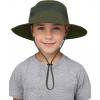imageKids Sun Hat Outdoor UPF 50 Sun Hats Wide Brim Kids Bucket Hat Fishing Hat 512 Years2 Pack Army Green Light Beige