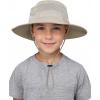 imageKids Sun Hat Outdoor UPF 50 Sun Hats Wide Brim Kids Bucket Hat Fishing Hat 512 Years2 Pack Dark Khaki  Light Beige