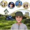 imageKids Sun Hat Outdoor UPF 50 Sun Hats Wide Brim Kids Bucket Hat Fishing Hat 512 Years2 Pack Dark Khaki  Light Beige